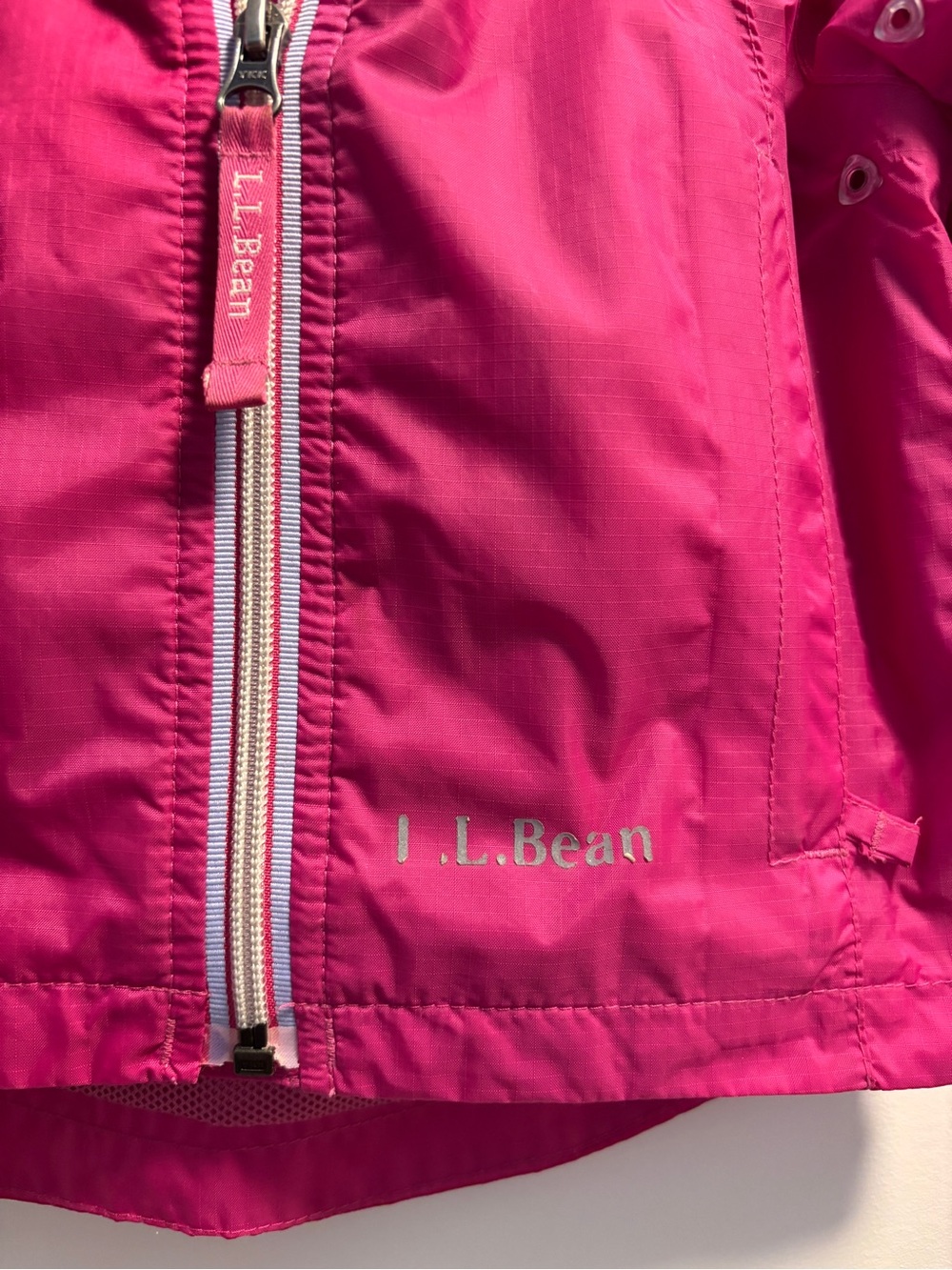 L.L. Bean Toddler Girls' Bright Pink Hooded Raincoat - Picture 2 of 5